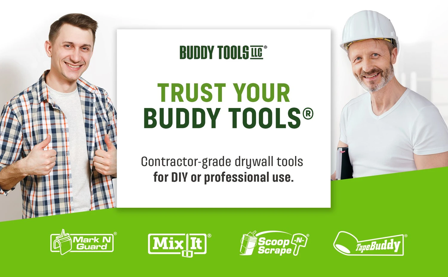 Ultimate Drywall Kit by Buddy Tools – 4 Tools in 1 – Includes Tape Buddy  Dry