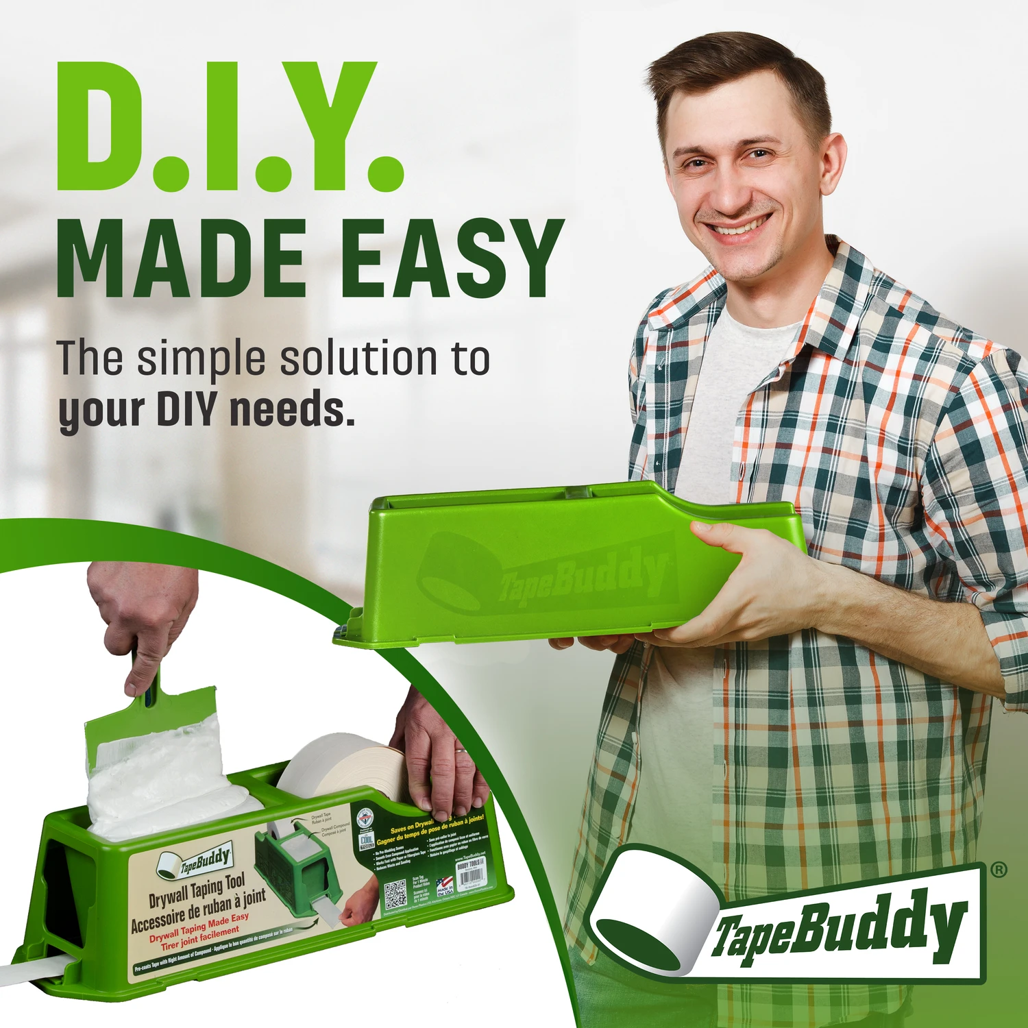 TapeBuddy® by Buddy Tools – Free-Standing Drywall Taping Tool